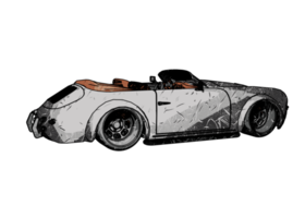 Grunge style classic car png