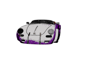 Grunge style classic car png