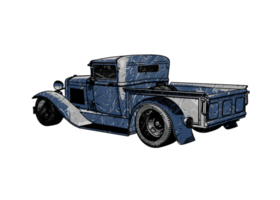 Grunge style classic car png