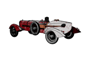 Grunge style classic car png