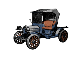 Grunge style classic car png