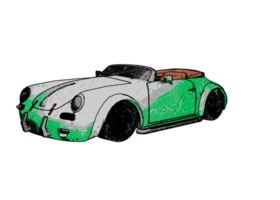 Grunge style classic car png