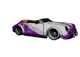 Grunge style classic car png