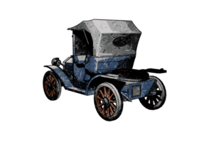 Grunge style classic car png