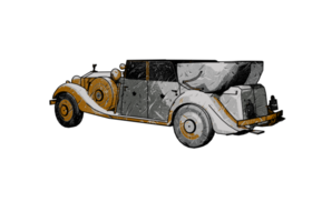 Grunge style classic car png