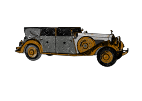 Grunge style classic car png