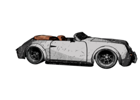 Grunge style classic car png