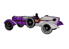 Grunge style classic car png