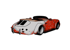 Grunge style classic car png