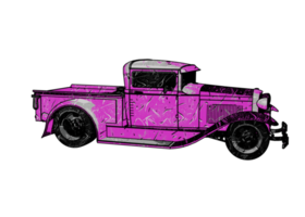 Grunge style classic car png