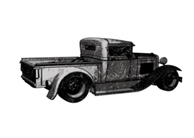 Grunge style classic car png