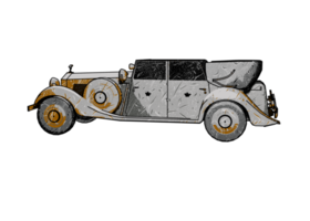 Grunge style classic car png