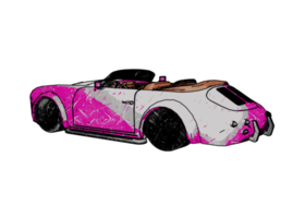 Grunge style classic car png