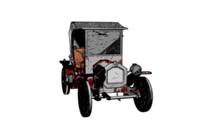 Grunge style classic car png