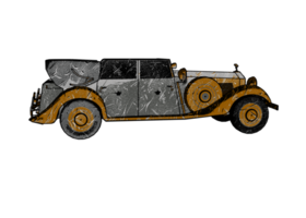 Grunge style classic car png