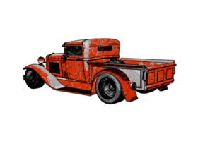 Grunge style classic car png