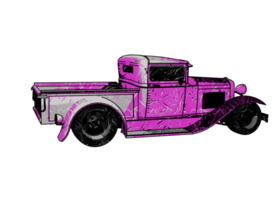 Grunge style classic car png