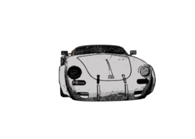 Grunge style classic car png