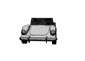 Grunge style classic car png