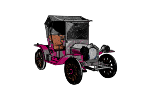 Grunge style classic car png