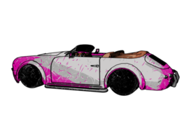 Grunge style classic car png