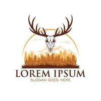Forest Adventure with deer skull icon in verctor illustration, perfect for tshirt design and adventure club vector