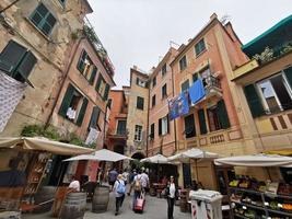 MONTEROSSO AL MARE, ITALY - JUNE, 8 2019 - Pictoresque village of cinque terre italy is full of tourist photo