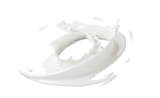 3d melk rimpeling draaikolk plons geïsoleerd. 3d geven illustratie png