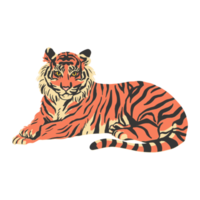 tigre funky de animales salvajes dibujados a mano png