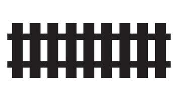 Wooden fence illustration isolated on white background. Black color silhouettes of fences. vector