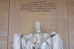 WASHINGTON, USA - JUNE 24 2016 - Lincoln statue at Memorial in Washington DC photo