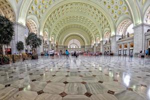 WASHINGTON, USA - JUNE 24 2016 - washington dc union station internal view on busy hour photo