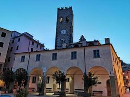 MONTEROSSO AL MARE, ITALY - JUNE, 8 2019 - Pictoresque village of cinque terre italy is full of tourist at night photo