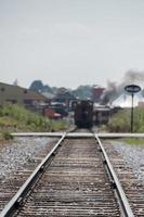 railroad tracks close up detail view in usa photo