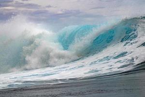 Surf wave tube detail in pacific ocean french polynesia tahiti photo