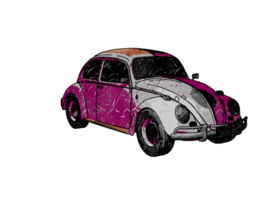 Grunge style classic car png