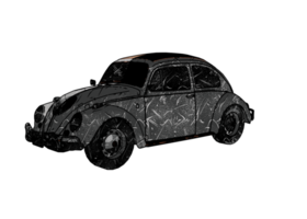 Grunge style classic car png