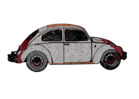 Grunge style classic car png