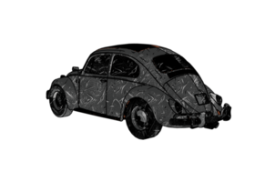 Grunge style classic car png