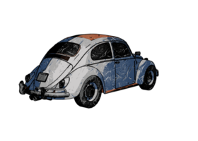 Grunge style classic car png