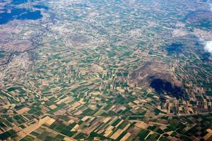 farmed fields aerial view landscape photo