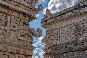 Chichen Itza Mexico pyramid view detail photo