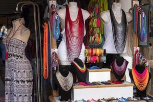 long woman necklaces in a shop photo