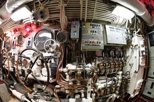 BALTIMORE, USA - JUNE 21 2016 - inside TORSK ii world war submarine view detail close up photo