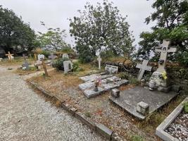 MONTEROSSO AL MARE, ITALY - JUNE, 8 2019 - Pictoresque village of cinque terre italy old cemetery photo