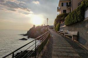 Bogliasco pictorsque village Genoa Liguria Italy by the sea promenade photo