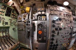 BALTIMORE, USA - JUNE 21 2016 - inside TORSK ii world war submarine view detail close up photo