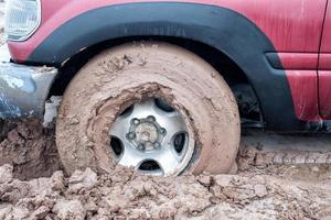 Mired tire close up detail photo