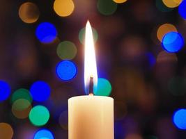 Christmas candels on the table photo