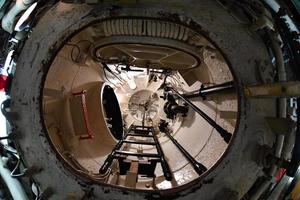 BALTIMORE, USA - JUNE 21 2016 - inside TORSK ii world war submarine view detail close up photo